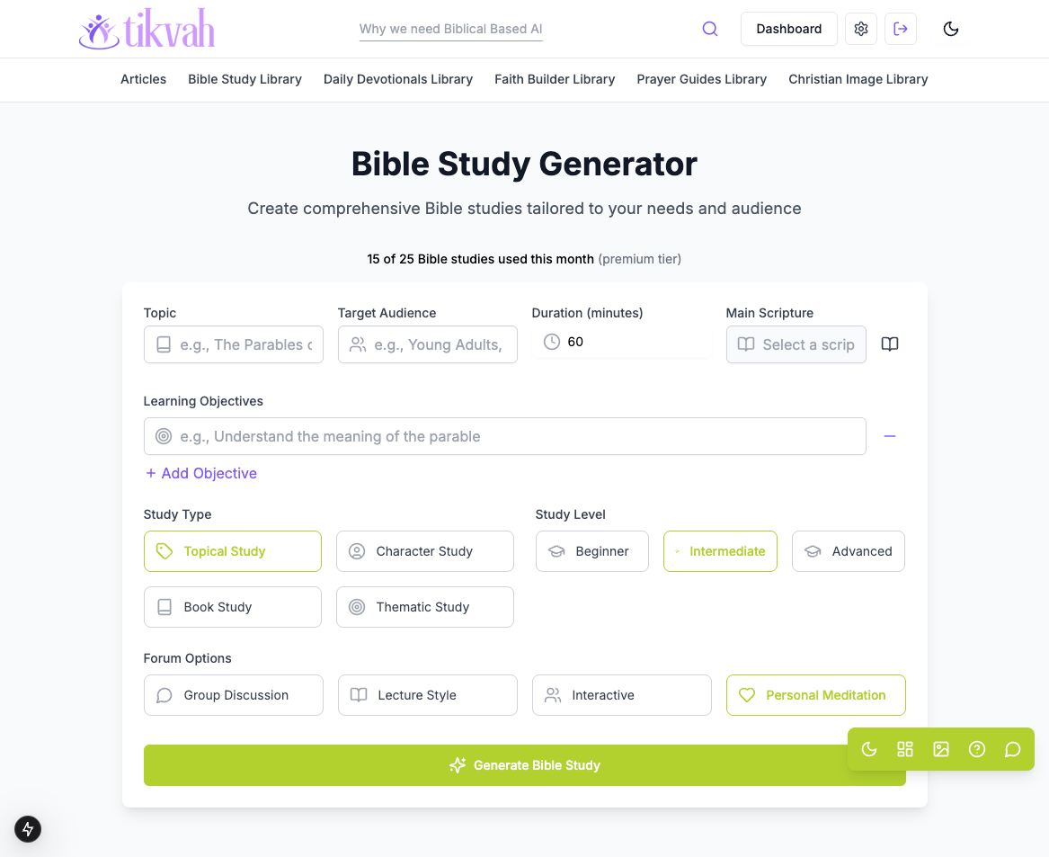 Bible Study Partner Interface - Light Theme