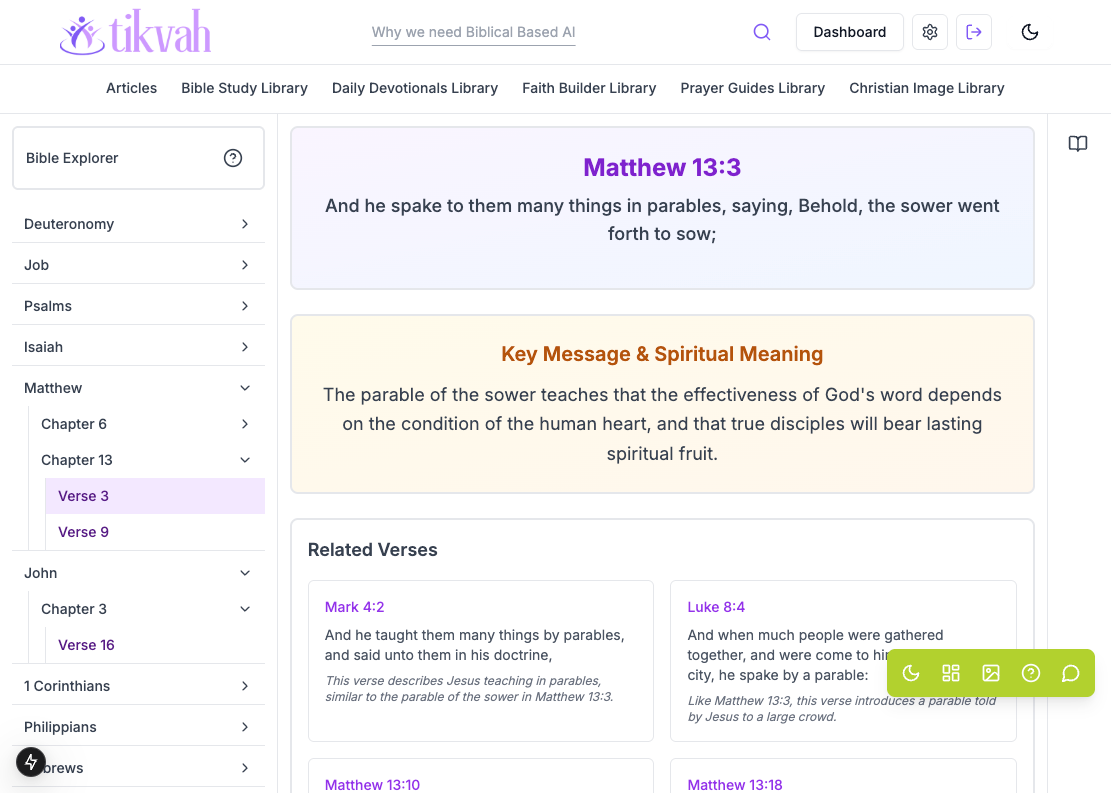 Bible Explorer Interface - Light Theme